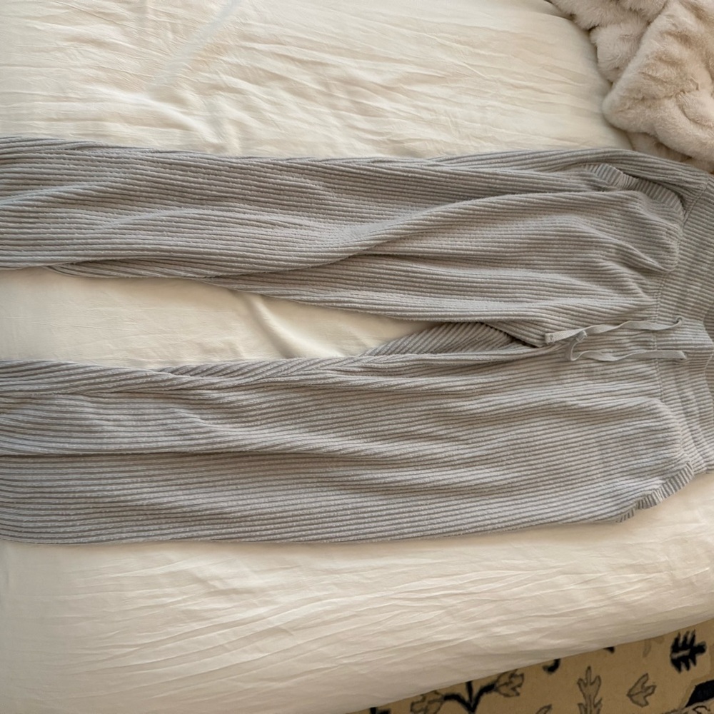 Light Gray Ribbed Pants - Picture 2 of 3